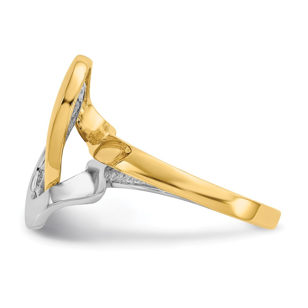 14K Two-Tone Gold Fashion Swirl O Ring