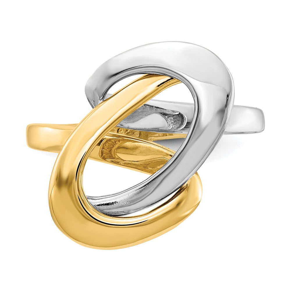 14K Two-Tone Gold Fashion Swirl O Ring