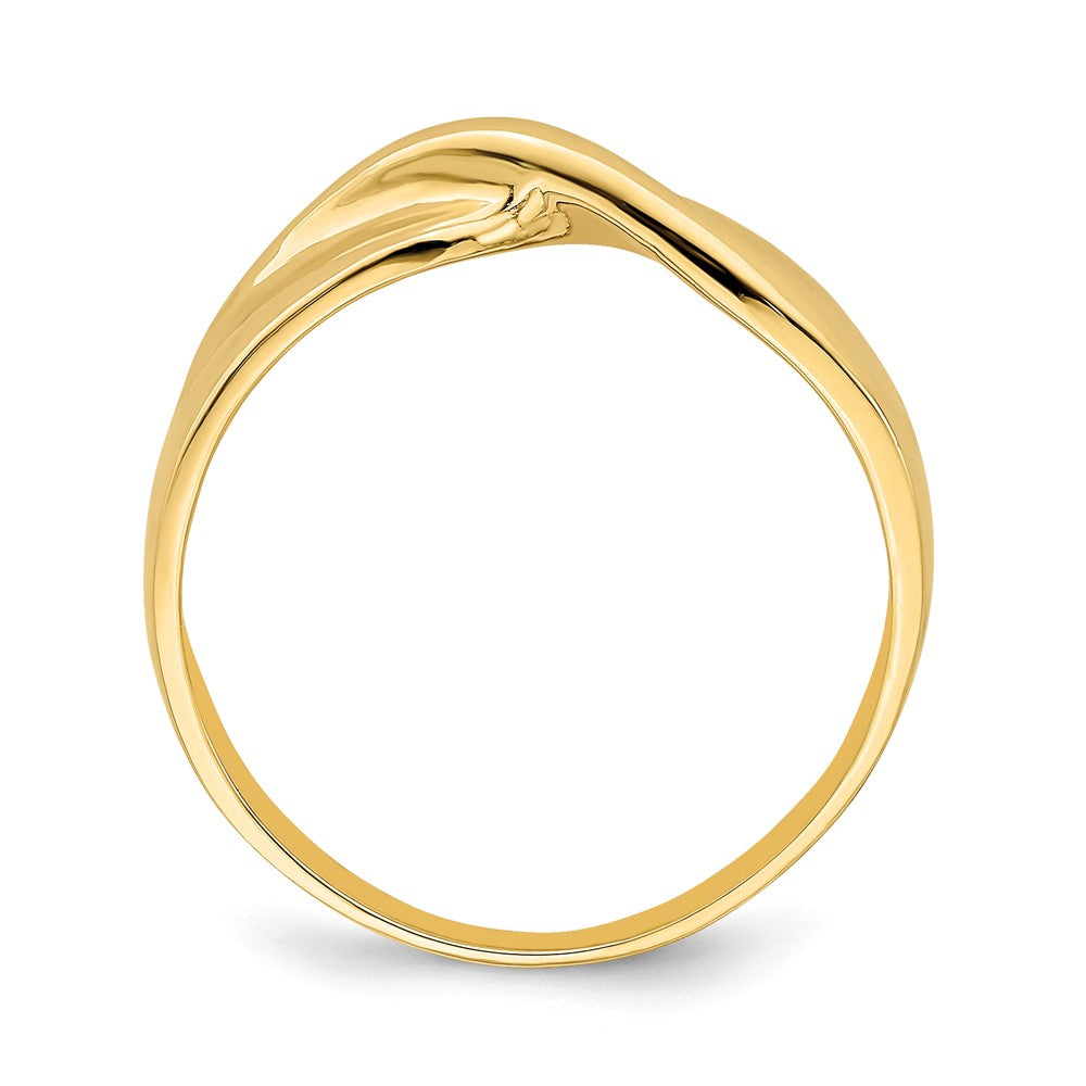 14K Yellow Gold Polished Single Twist Ring