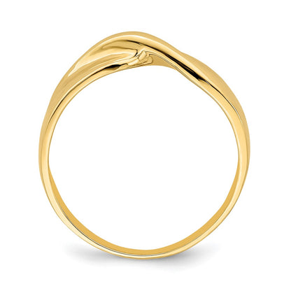 14K Yellow Gold Polished Single Twist Ring