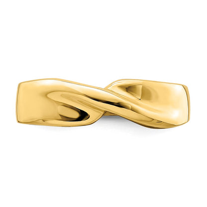 14K Yellow Gold Polished Single Twist Ring
