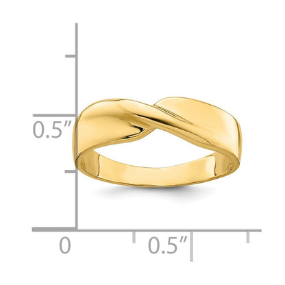 14K Yellow Gold Polished Single Twist Ring