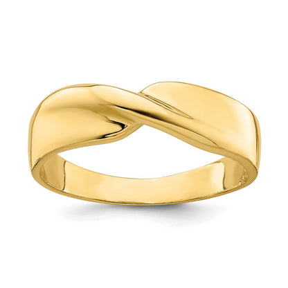 14K Yellow Gold Polished Single Twist Ring