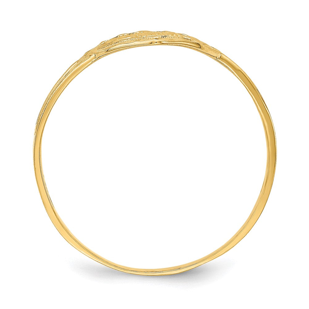 14K Yellow Gold Diamond-cut Cut-Out Heart Ring