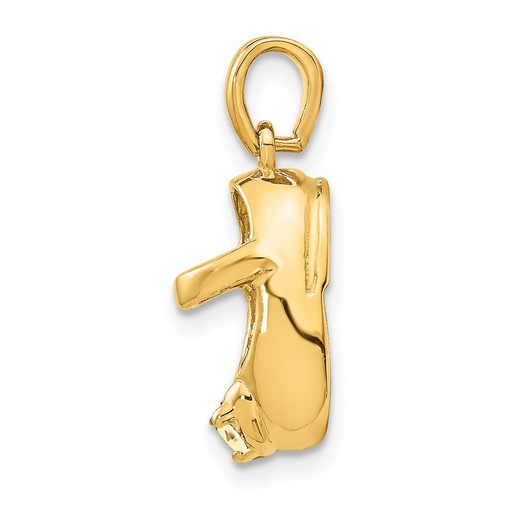 14k Yellow Gold 3-D November/Synthetic Stone Engraveable Baby Shoe Charm
