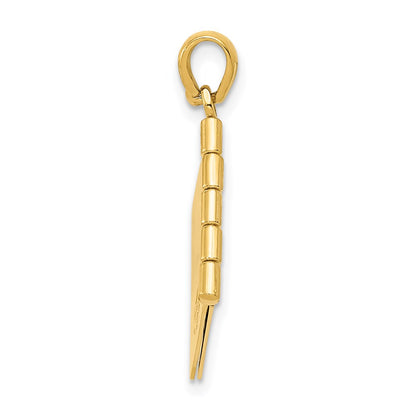 14k Two-tone Gold Moveable 3D DEAREST MOM Book Pendant