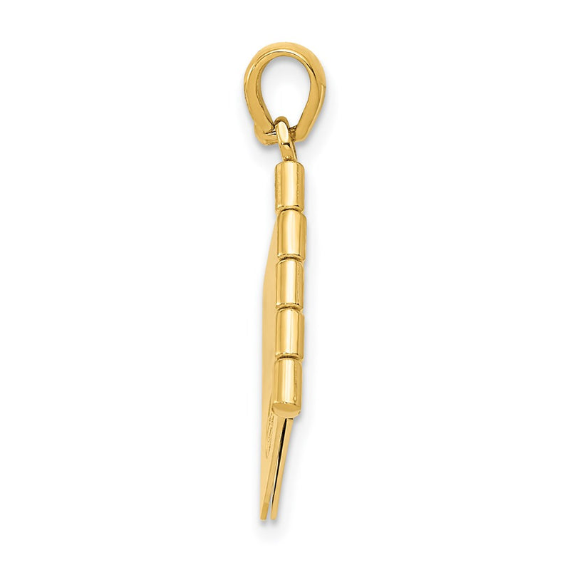 14k Two-tone Gold Moveable 3D DEAREST MOM Book Pendant