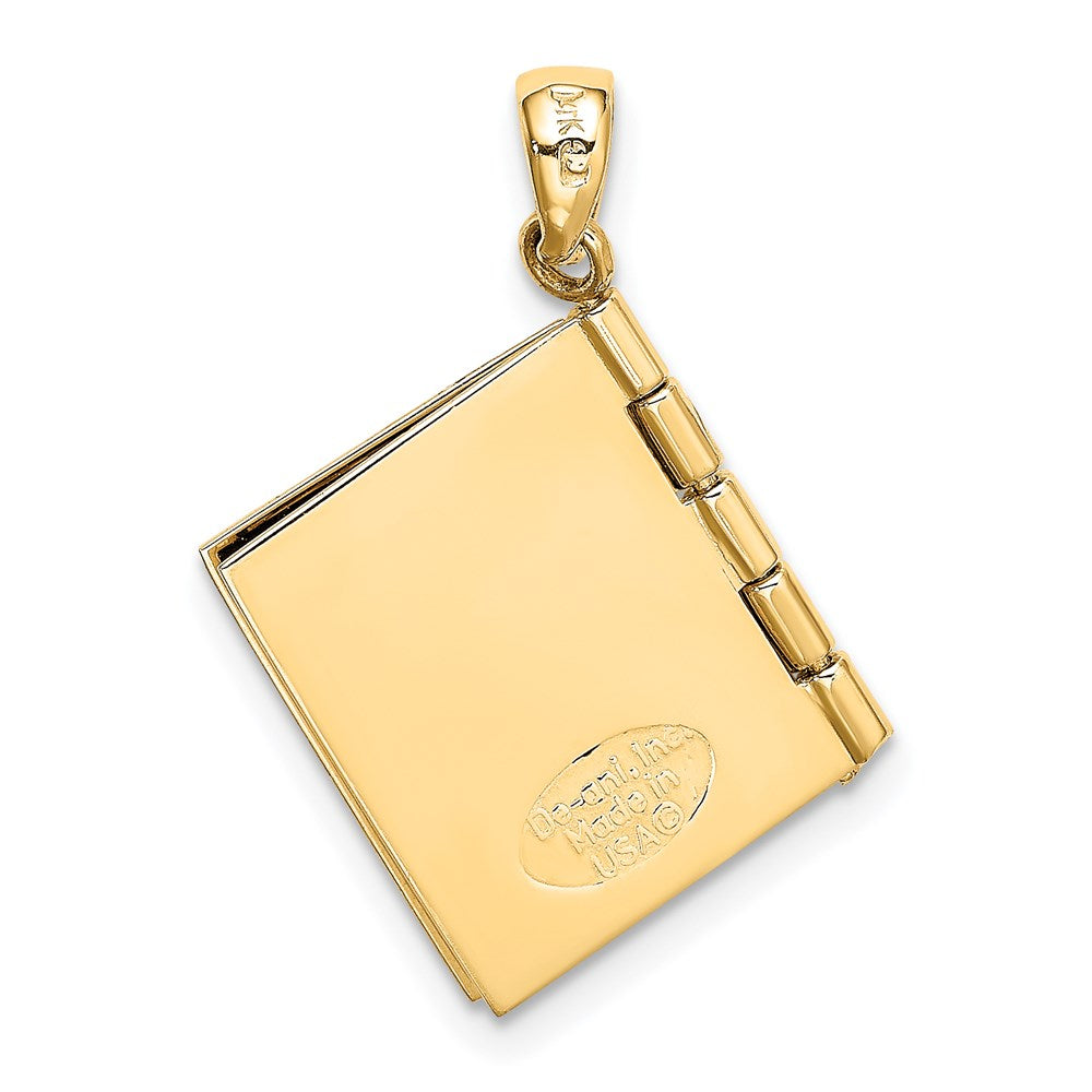 14k Two-tone Goldy & Rose Gold Enameled Special Daughter Charm
