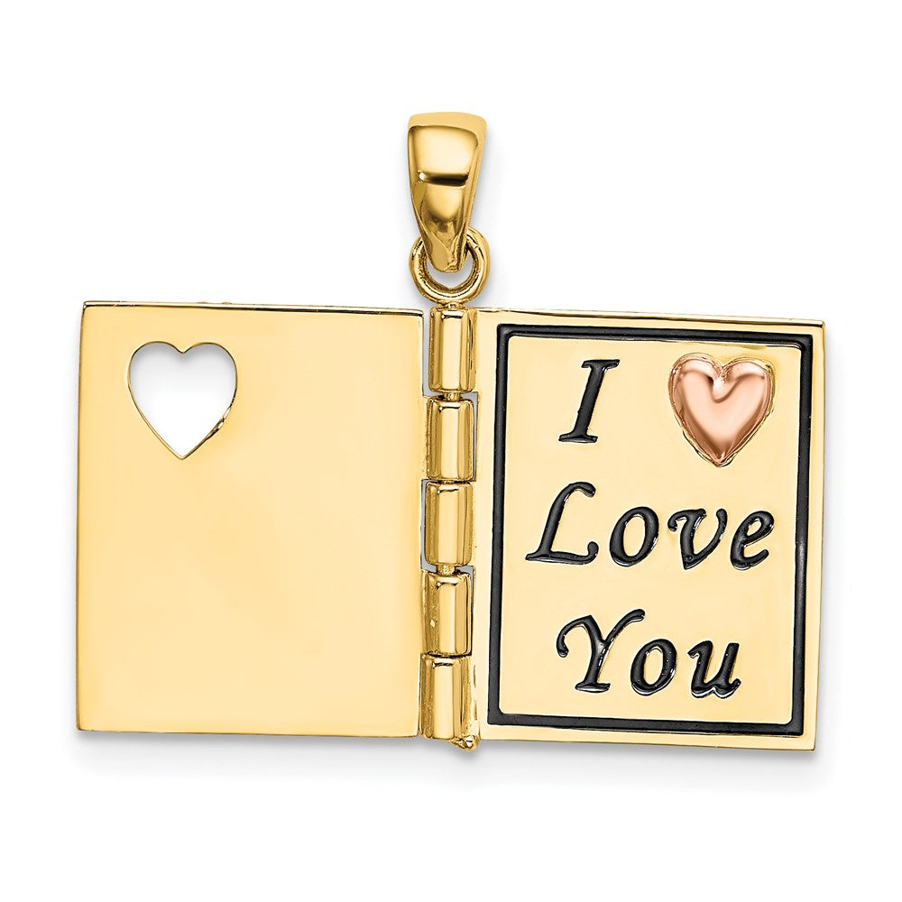 14k Two-tone Goldy & Rose Gold Enameled Special Daughter Charm