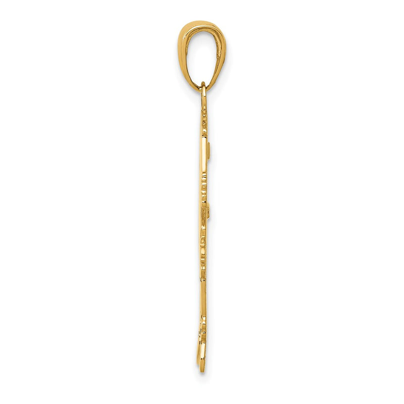 14k Yellow Gold Flat Engravable Girl Charm
