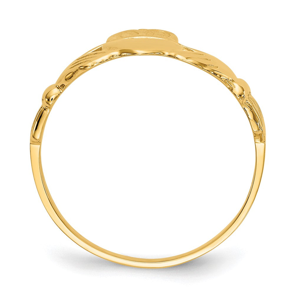 14K Yellow Gold Men's Claddagh Ring
