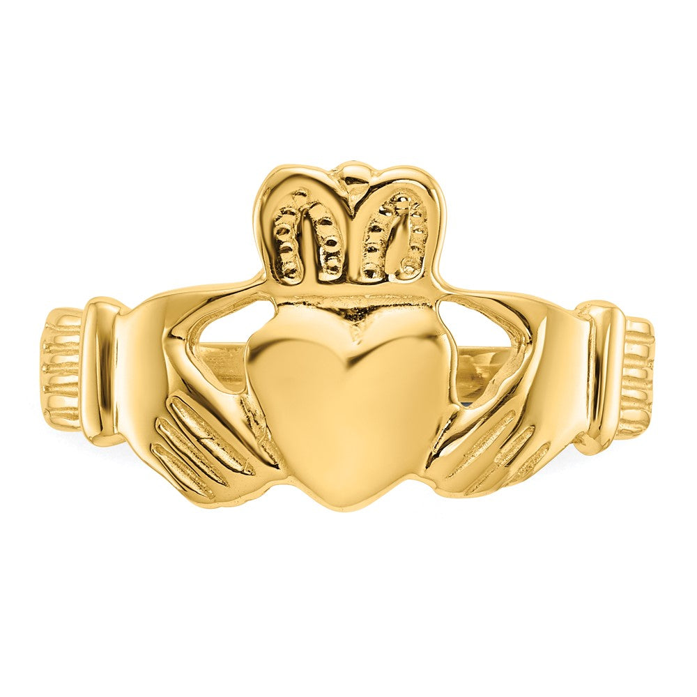 14K Yellow Gold Men's Claddagh Ring