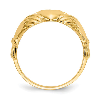 14K Yellow Gold Men's Claddagh Ring