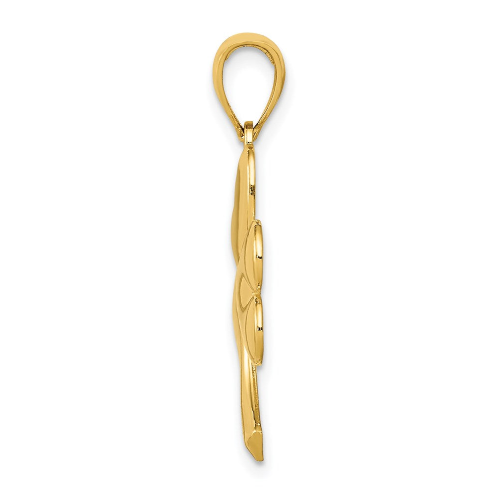 14k Yellow Gold Shamrock Charm