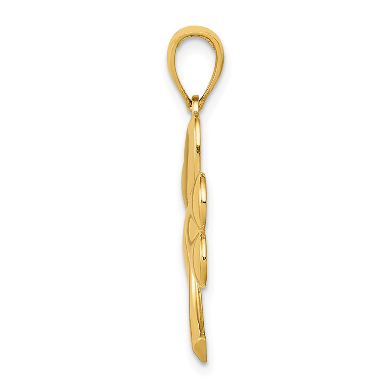14k Yellow Gold Shamrock Charm