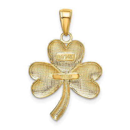 14k Yellow Gold Shamrock Charm