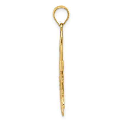 14k Yellow Gold Filigree Sun Pendant
