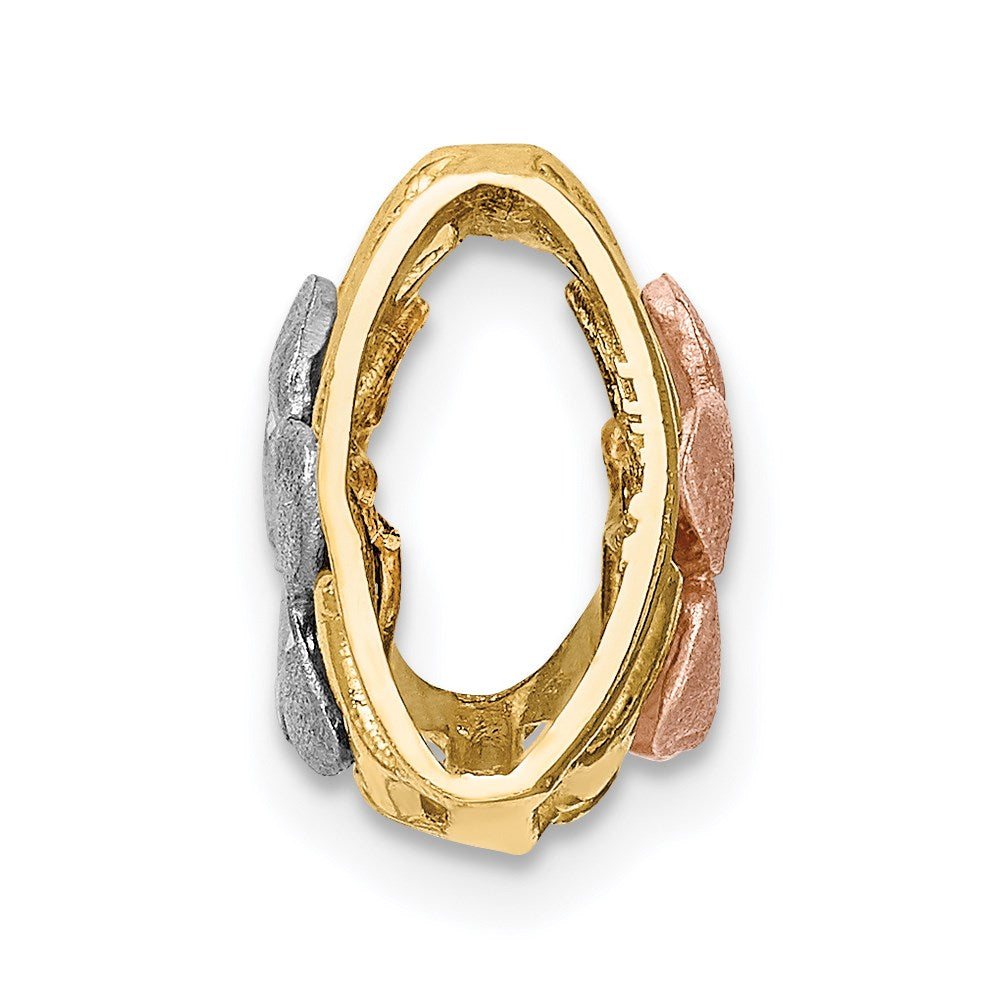 14k Tri-Color Gold Reversible Plumeria Slide
