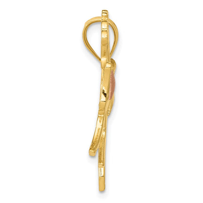 14k Two-tone Gold Yellow and Rose Gold Horse w/Heart Charm