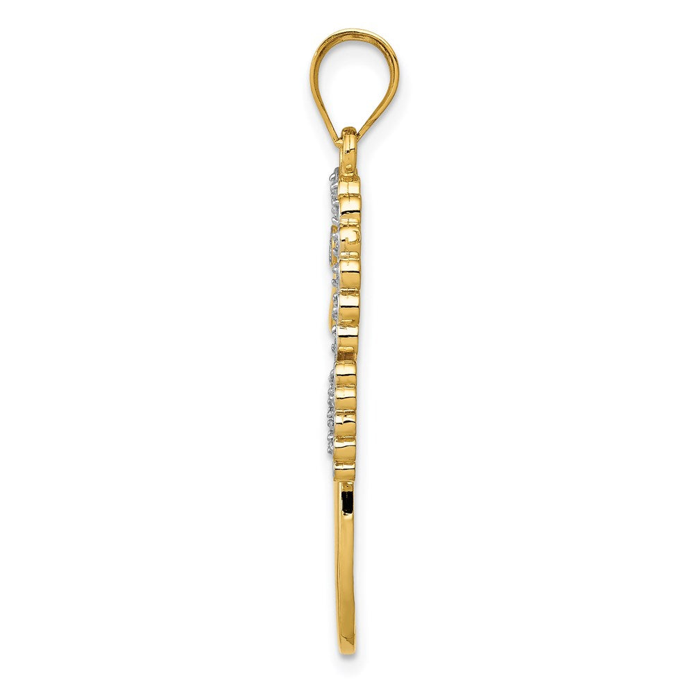 14k Yellow & Rhodium Gold & Rhodium Seahorse Charm
