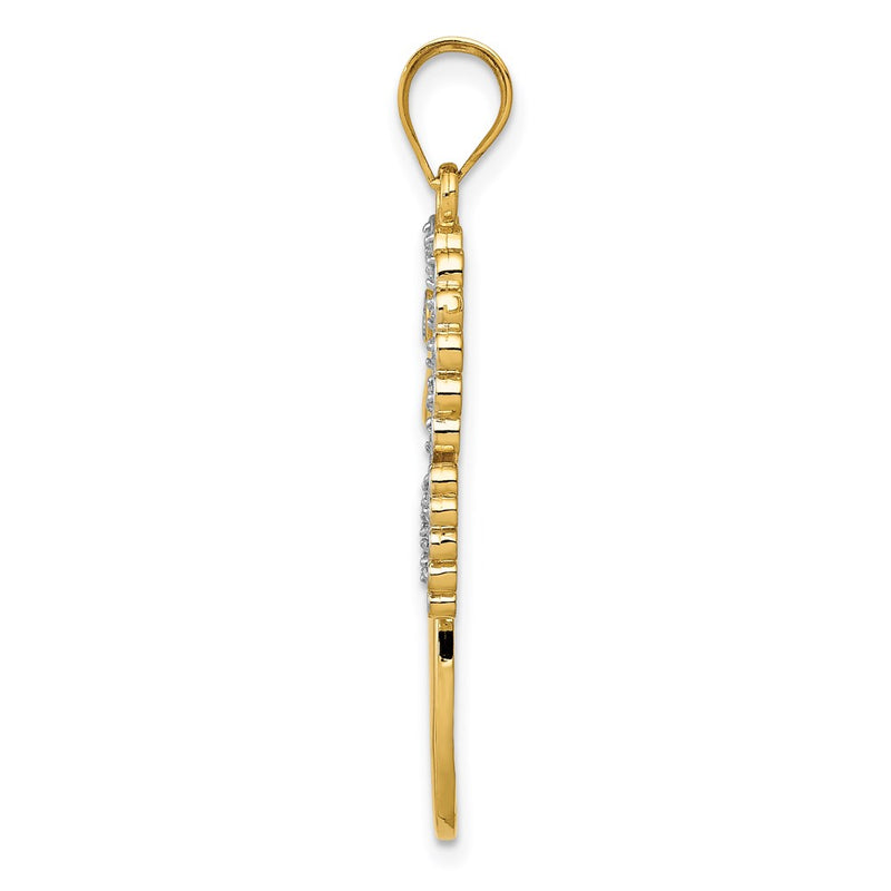 14k Yellow & Rhodium Gold & Rhodium Seahorse Charm