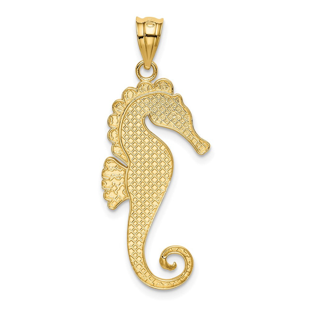 14k Yellow & Rhodium Gold & Rhodium Seahorse Charm