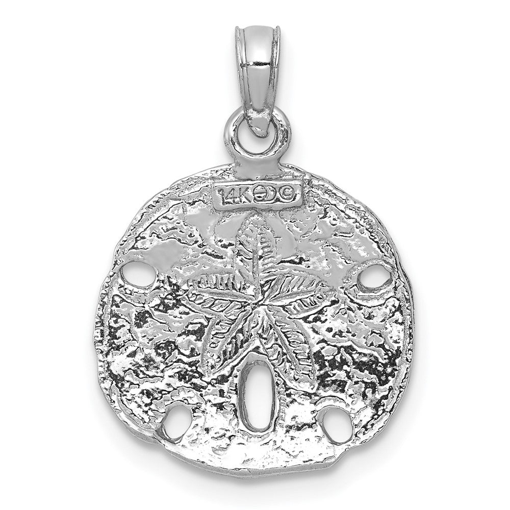 14k White Gold Sand Dollar Pendant