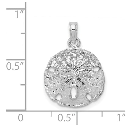 14k White Gold Sand Dollar Pendant