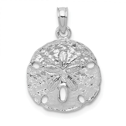 14k White Gold Sand Dollar Pendant