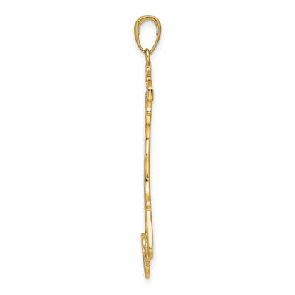 14k Yellow Gold Large Map with ITALY Pendant