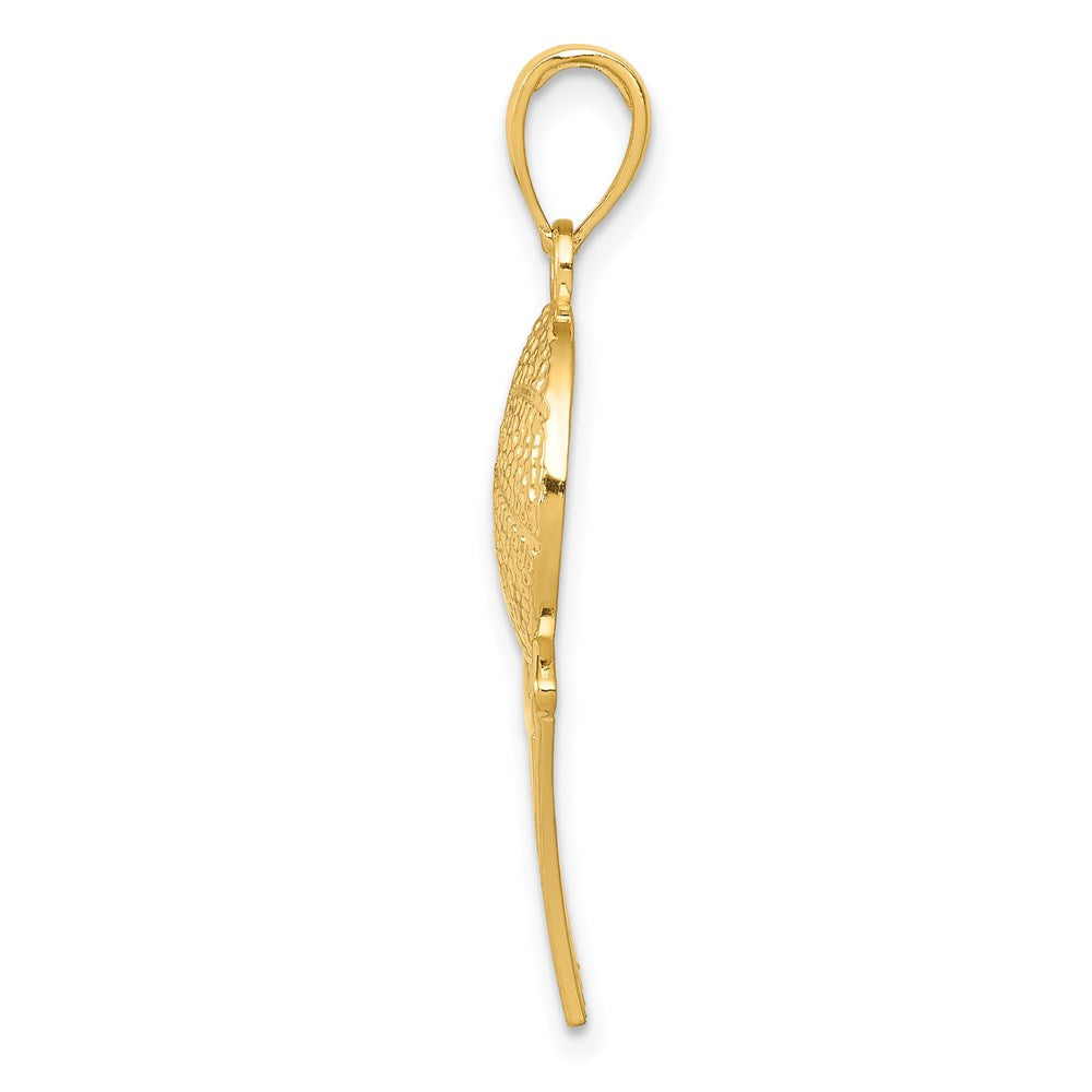 14k Yellow Gold Diamond-Cut Basketball and Net Charm