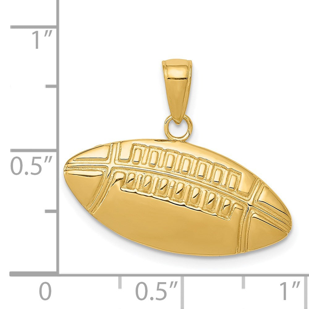 14k Yellow Gold Polished Medium Football Charm