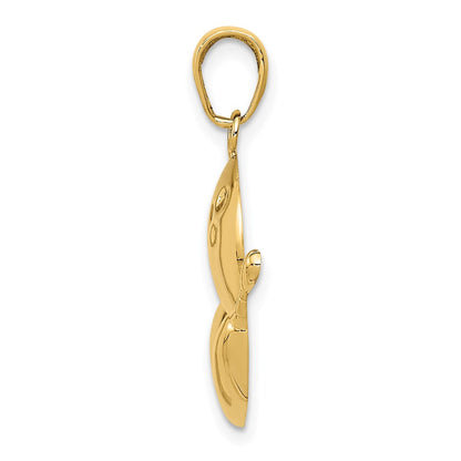 14k Yellow Gold Diamond-Cut Bowling Theme Charm