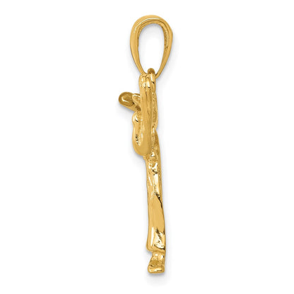 14k Yellow Gold Girl Karate Charm