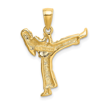 14k Yellow Gold Girl Karate Charm