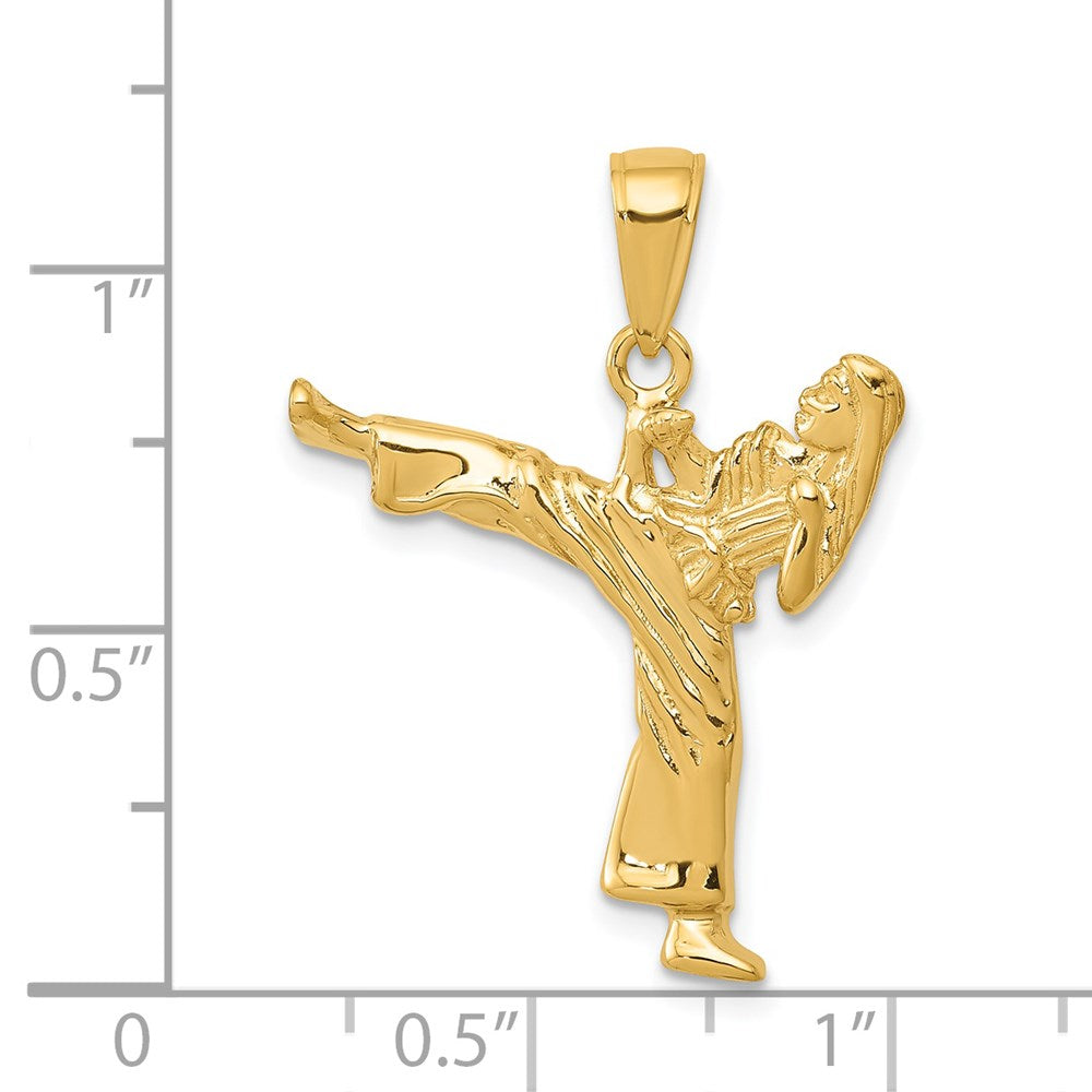14k Yellow Gold Girl Karate Charm