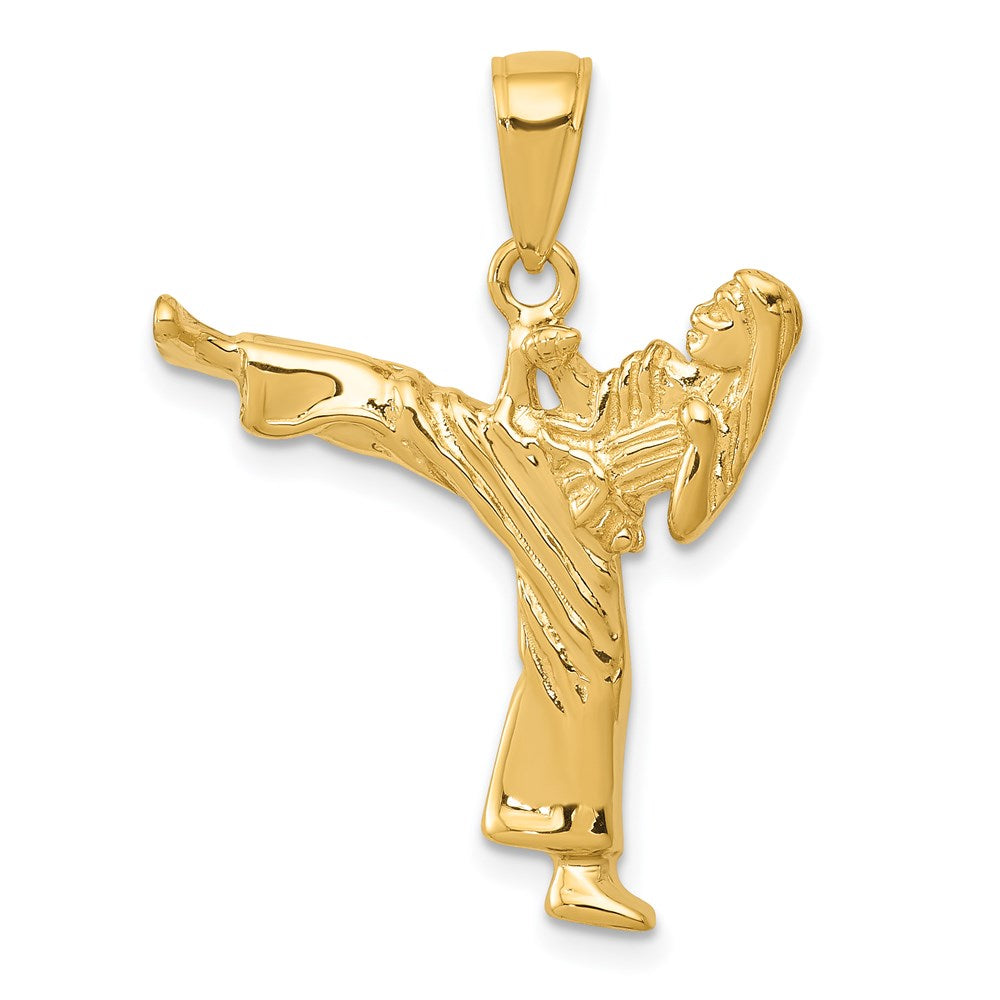 14k Yellow Gold Girl Karate Charm