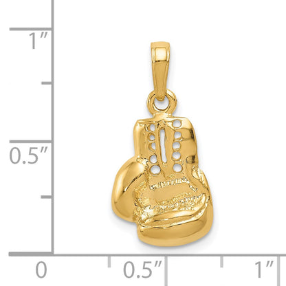 14k Yellow Gold Polished Cut-out Boxing Glove Charm
