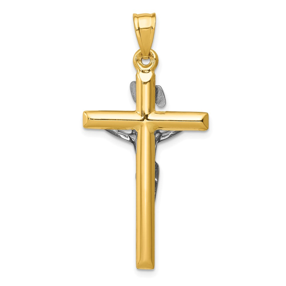 14k Two-tone Gold INRI Crucifix Pendant