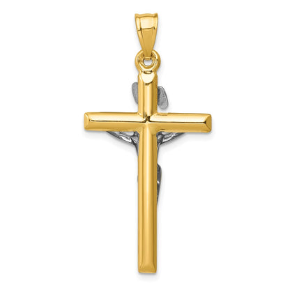 14k Two-tone Gold INRI Crucifix Pendant