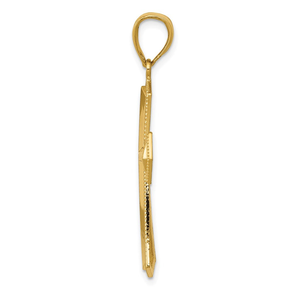 14k Yellow Gold Passion Cross Pendant
