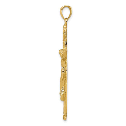 14k Yellow Gold INRI Crucifix Pendant