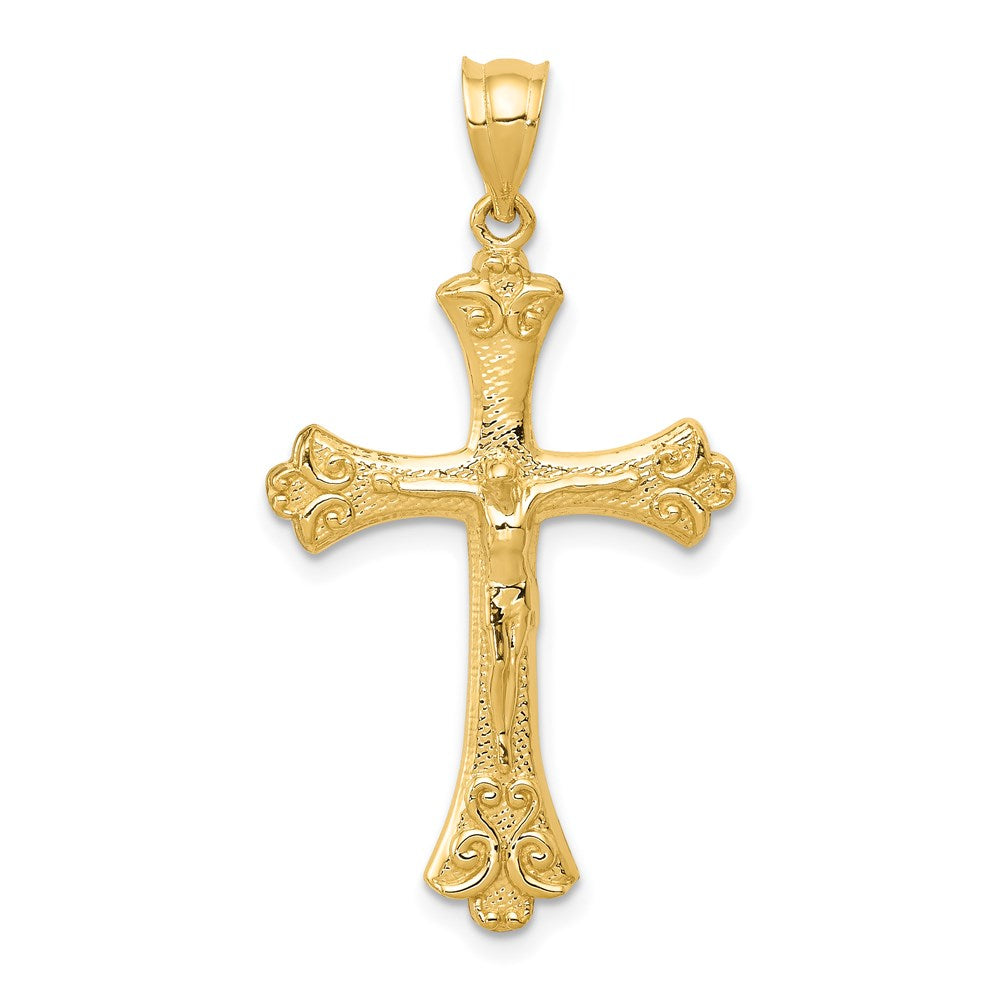 14k Yellow Gold Crucifix Pendant