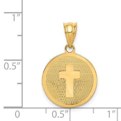 14k Yellow Gold Reversible Cross & 1st Holy Communion Charm