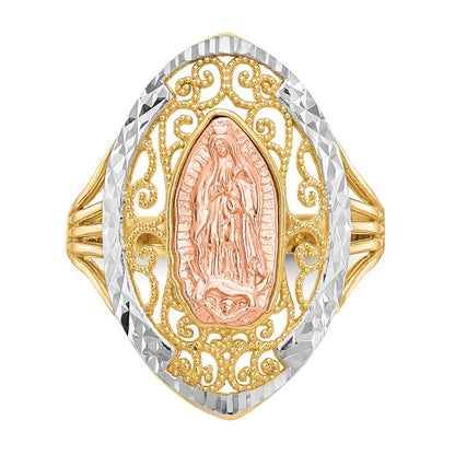 14k Two-tone Gold w/White Rhodium Filigree Guadalupe Ring