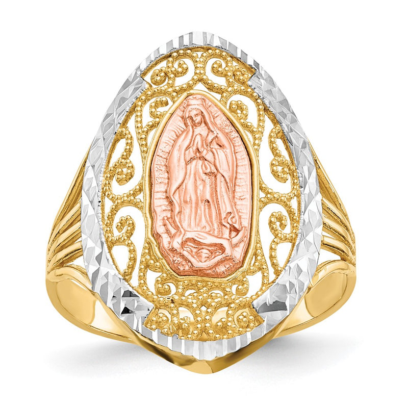 14k Two-tone Gold w/White Rhodium Filigree Guadalupe Ring