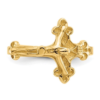 14K Yellow Gold Crucifix Ring