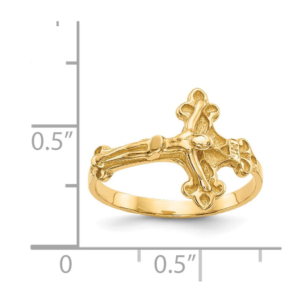 14K Yellow Gold Crucifix Ring