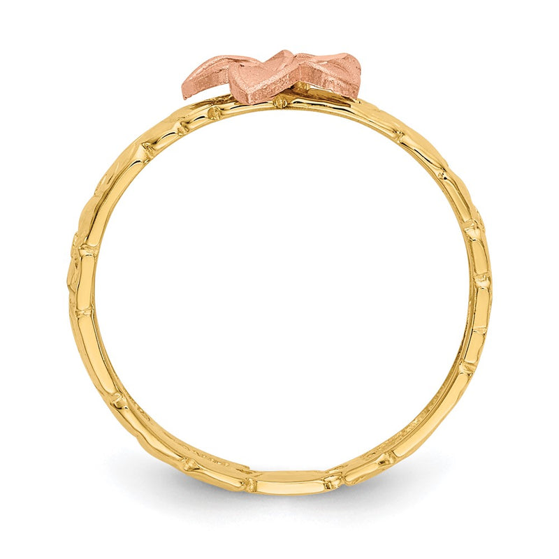 14k Two-tone Gold Two Tone Plumeria Baby Ring (Comes in size 3 only)