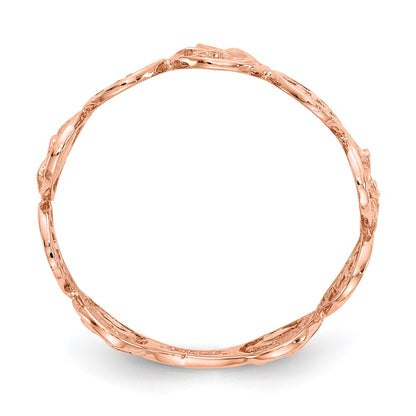 14K Rose Gold Plumeria Flower & Turtle Ring